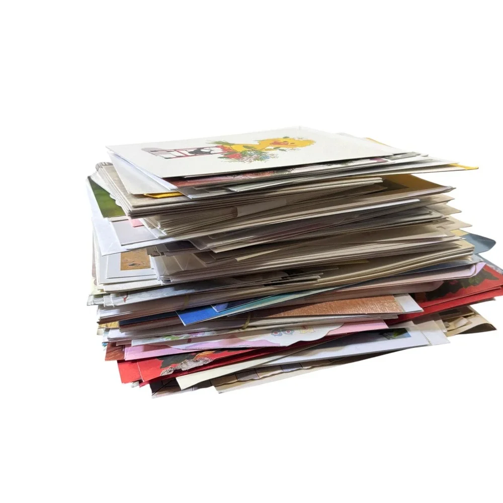 Vintage & Modern Greeting Card Lot Assorted Envelopes Floral Western Bulk Paper